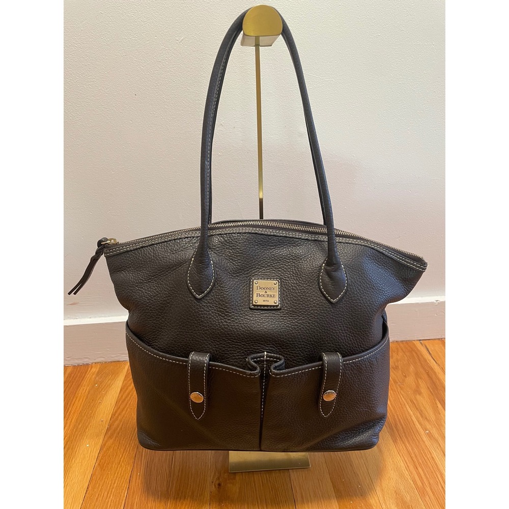 Dooney & Bourke Satchel‎ Pebble Grain Leather Black Shoulder Bag Gold Hardware